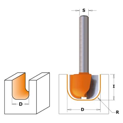 Изображение Фреза для изготовления желобков и чаш HW Z2 CMT 951.502.11