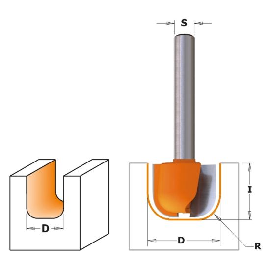 Изображение Фреза для изготовления желобков и чаш HW Z2 CMT 951.502.11