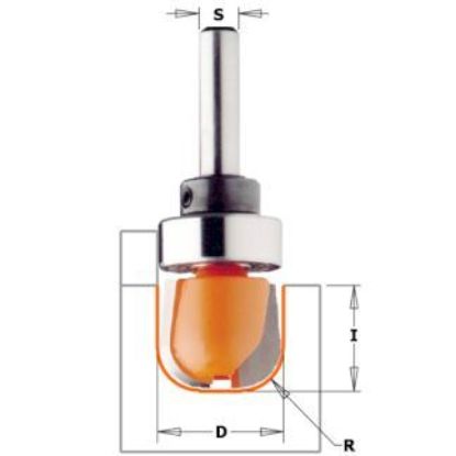 Изображение Фреза для изготовления желобков и чаш R 6,4мм 31,7*16мм*12мм HW Z2+1 CMT 951.502.11B