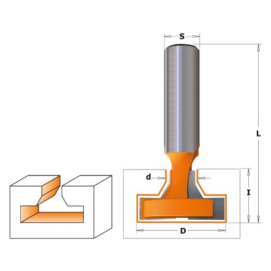 Изображение Фреза для изготовления Т-образных пазов HW Z2+1 CMT 950.602.11