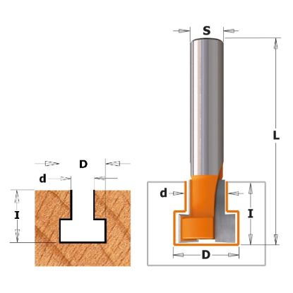 Изображение Фреза для изготовления Т-образных пазов HW Z2+1 Contractor CMT K950-095