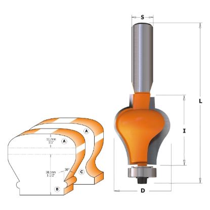 Изображение Фреза для перил бок (С) Z2 HW CMT 956.702.11