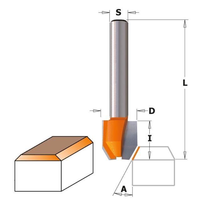 Изображение Фреза для резки и снятия фаски HM CT Z2 Makita D-10643