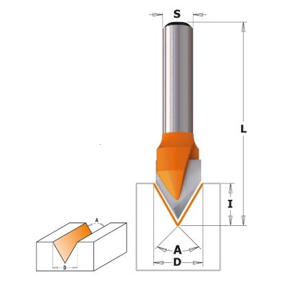 Изображение Фреза для V-образных пазов HW Z2 CMT 958.003.11