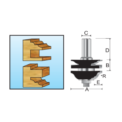 Изображение Фреза комбинированная рамочная составная (Римская S-образная) R2.38мм Makita D-11972