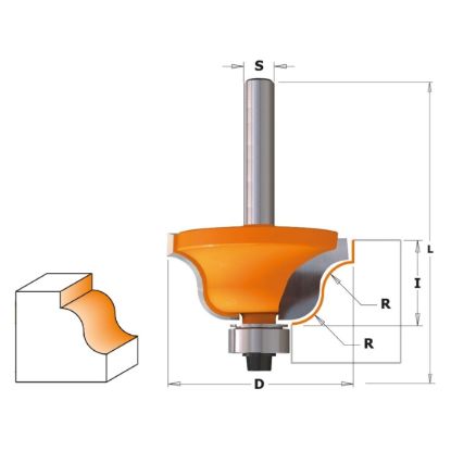 Изображение Фреза кромочная калёвочная (S-образная) с ниж. подшип. HW Z2 CMT 740.350.11