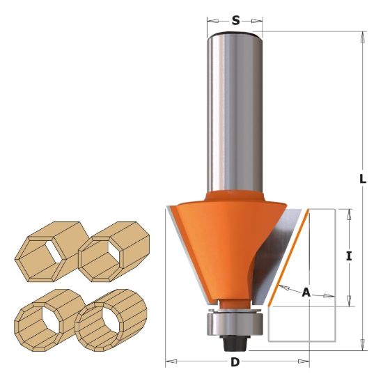 Изображение Фреза кромочная конусная с ниж. подшип. ЭКОНОМ Makita D-48723