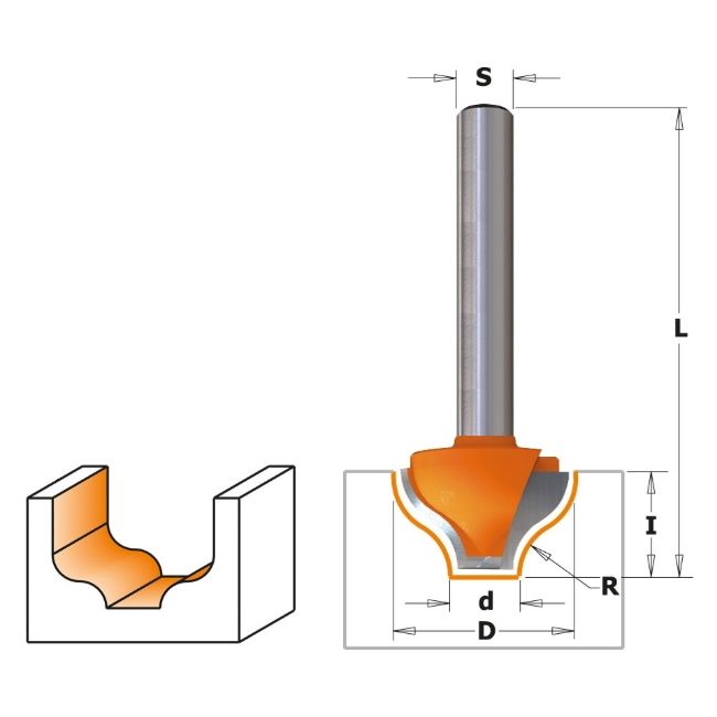 Изображение Фреза пазовая фасонная (S-образная) HM CT Z2 Makita D-11031