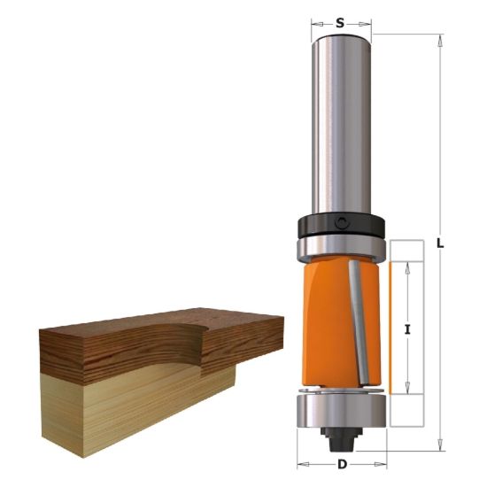 Изображение Фреза прямая для окантовки с ниж. и верх. подшип. HW Z2 CMT 906.690.11B