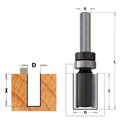 Изображение Фреза прямая прямая с верх. подшип. HW Z2 Contractor CMT K911-220B