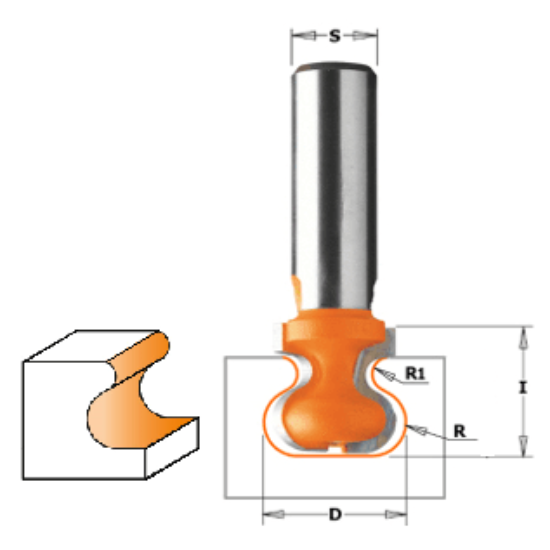 Изображение Фреза профильная (Ручка) HW Z2 CMT 955.102.11