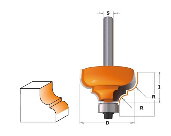 Изображение Фреза профильная с ниж. подшип. HM CT Z2 Makita D-11617