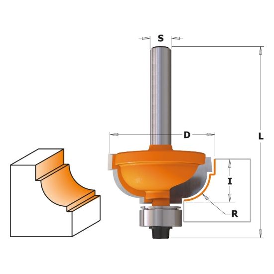 Изображение Фреза профильная с ниж. подшип. HM CT Z2 Makita D-11673
