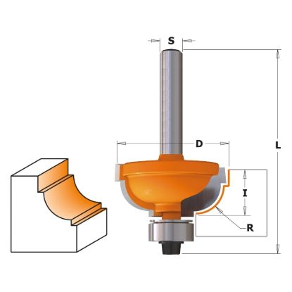 Изображение Фреза профильная с ниж. подшип. HM CT Z2 Makita D-11689