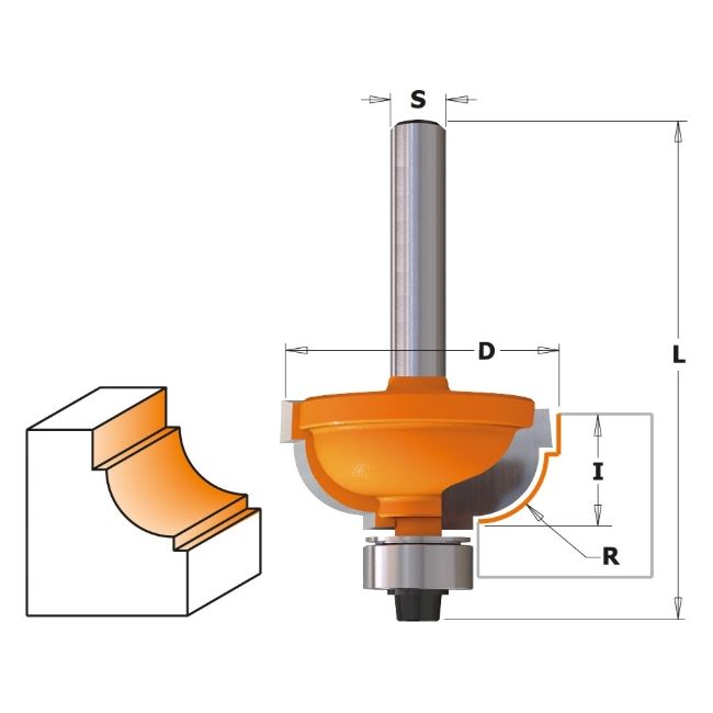 Изображение Фреза профильная с ниж. подшип. HM CT Z2 Makita D-11689