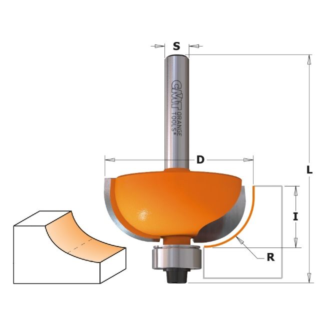 Изображение Фрезы кромочные галтельные с ниж. подшип. HM CT Z2 Makita D-11483