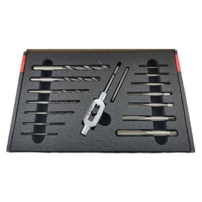 Изображение Набор метчиков м/р шт, воротков, сверл 15ед, (М3-М12) Р6М5 №76 ВиЗ 5503093