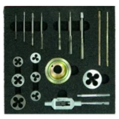 Изображение Набор метчиков, плашек, воротков 16ед, (М3-М12) Р6М5, №75 ВиЗ 5503092