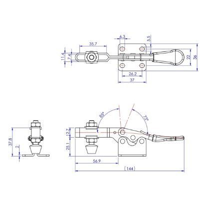 Зажим горизонтальный коленно-рычажный Good Hand арт.GH-201-B