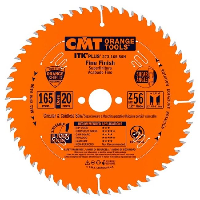 Изображение Пильный диск 165x1.7x20(16)мм 56тв.зуб СМТ 273.165.56H